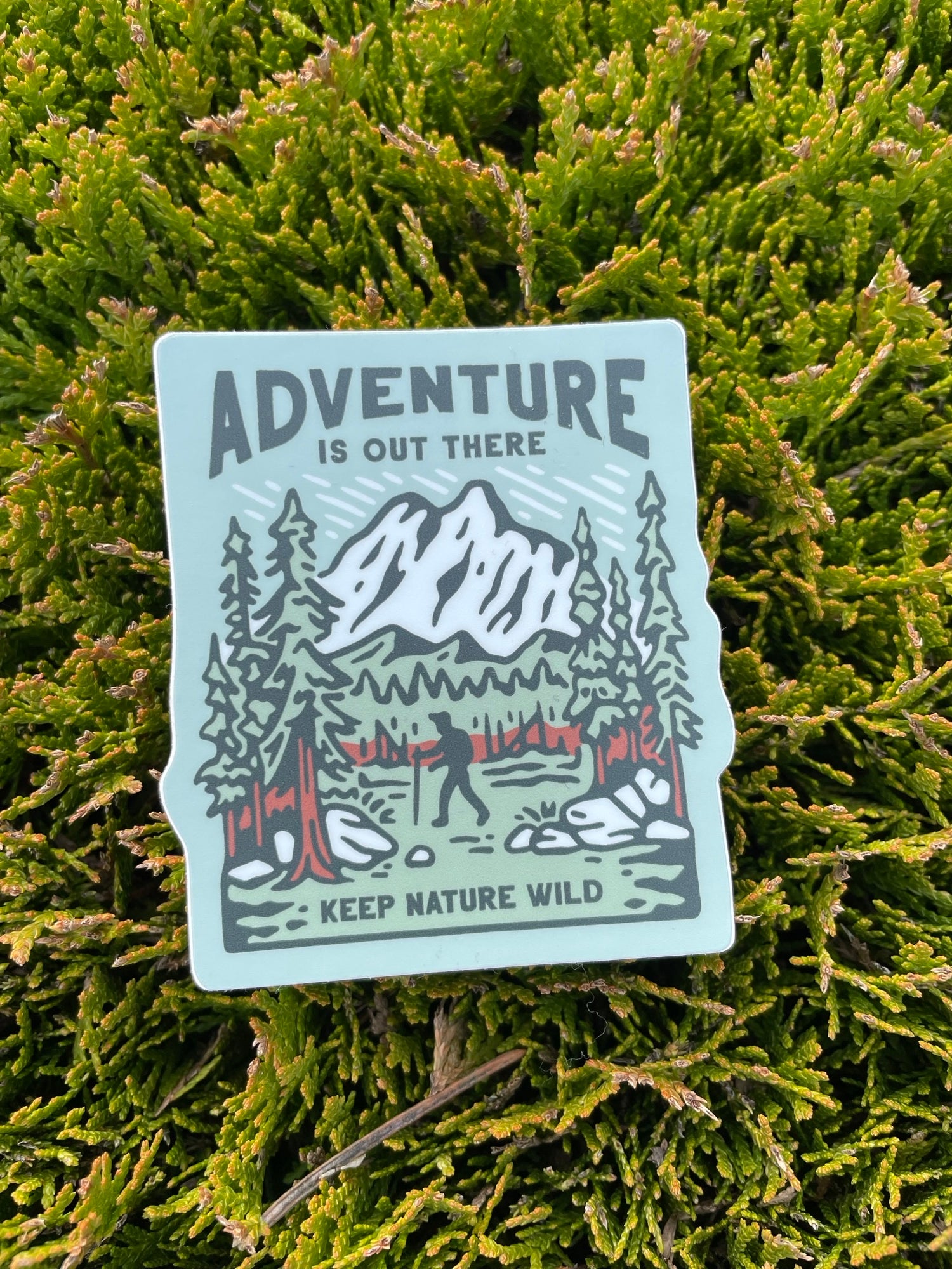 Adventure Is Out There Hiker Sticker